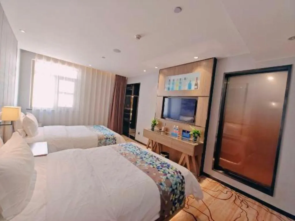 Bed in ZMAX Hotel Beijing Tongzhou Universal Tourist Resort Linheli Metro Station