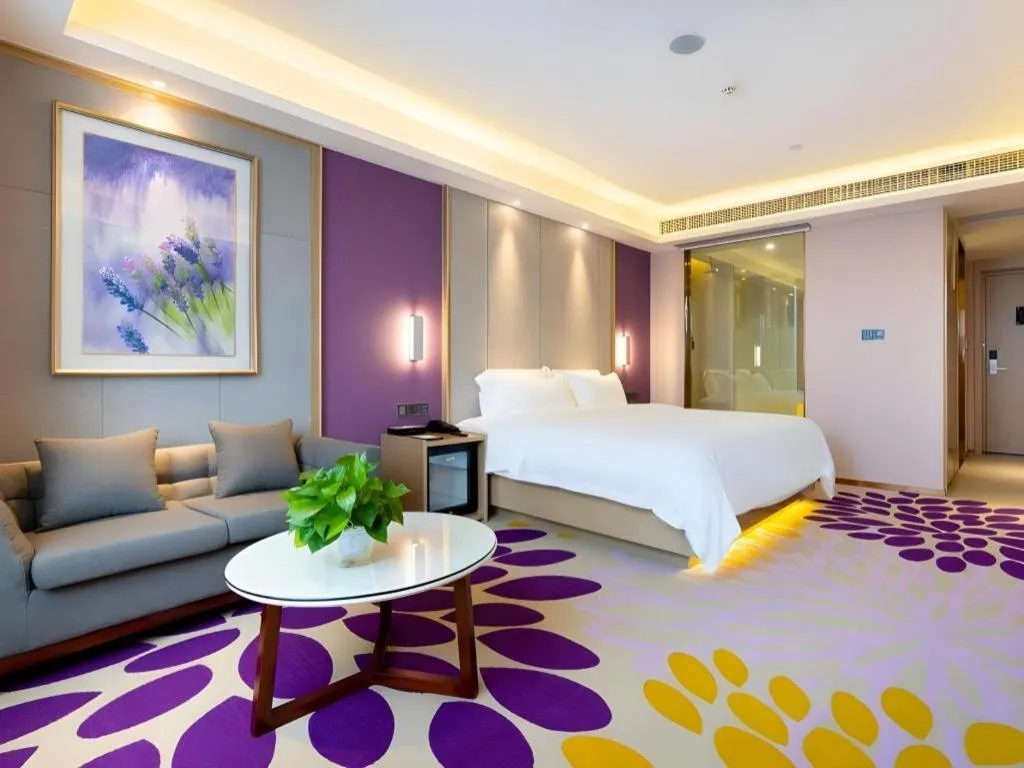 Bed in Lavande Hotel Lu County High-Speed Railway Station Wanhu Daduhui