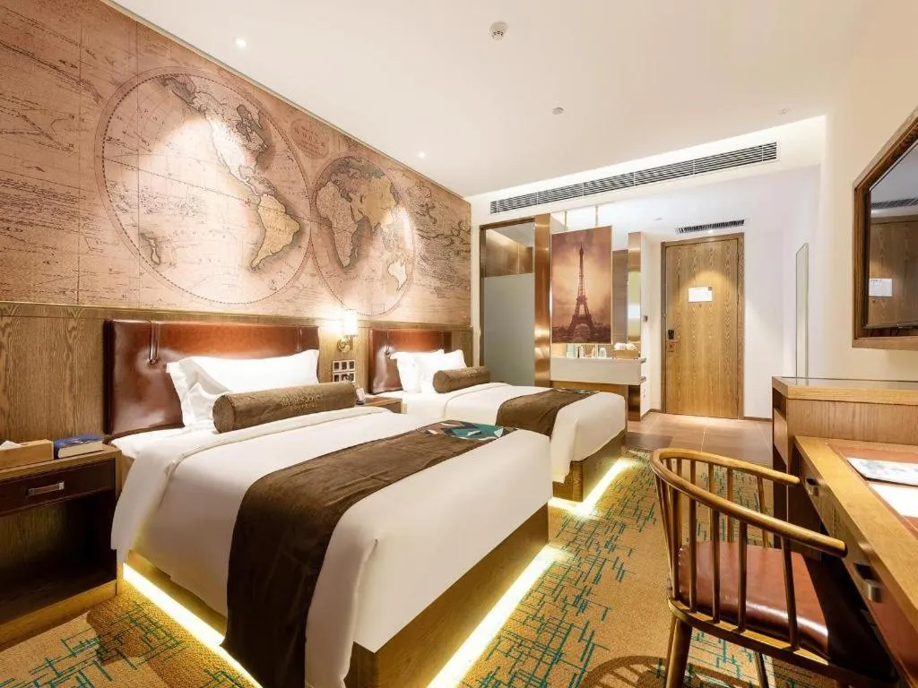 Bed in James Joyce Coffetel Beijing Pinggu Hospital Century Square