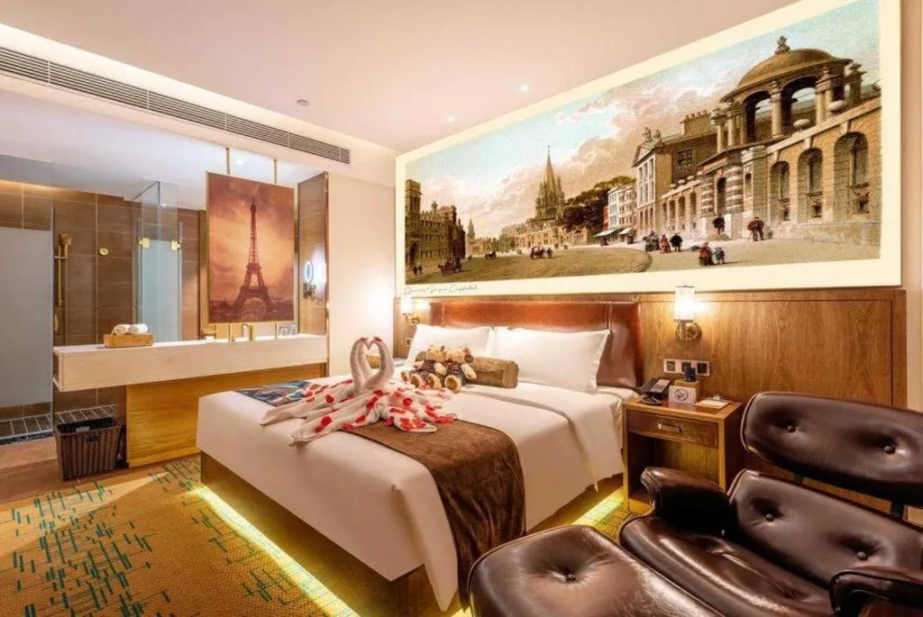 Bed in James Joyce Coffetel Beijing Pinggu Hospital Century Square