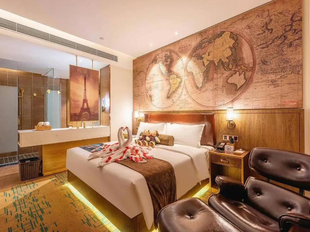 Bed in James Joyce Coffetel Beijing Pinggu Hospital Century Square