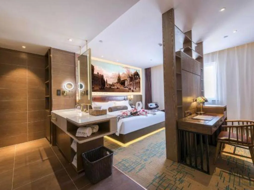 Bed in James Joyce Coffetel Beijing Pinggu Hospital Century Square