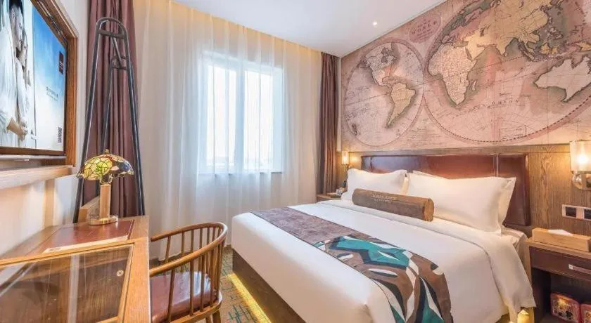 Bed in James Joyce Coffetel Beijing Pinggu Hospital Century Square