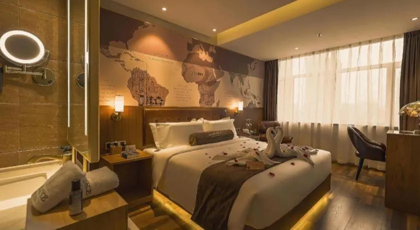 Bed in James Joyce Coffetel Shenyang North Railway Station Qishan Road Metro Station