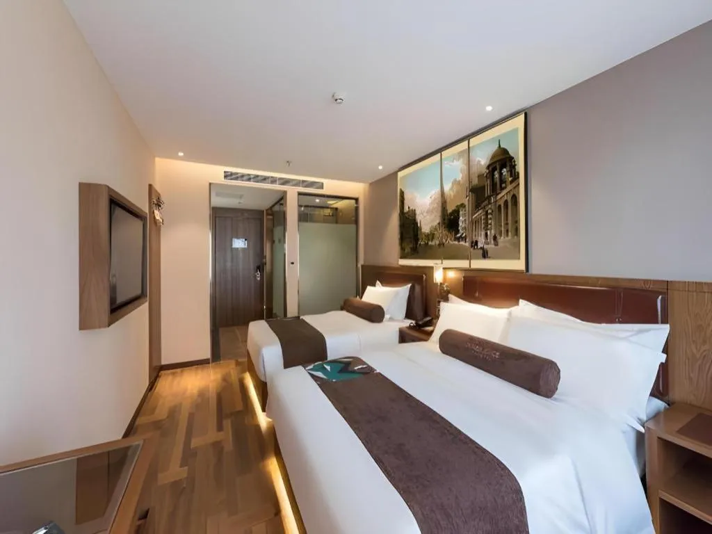 Bed in James Joyce Coffetel Beijing West Railway Station Lianhua Bridge