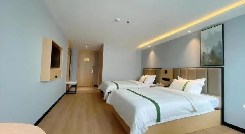 Bed in GreenTree Inn Hefei East Wangjiang Road CTCE Express Hotel