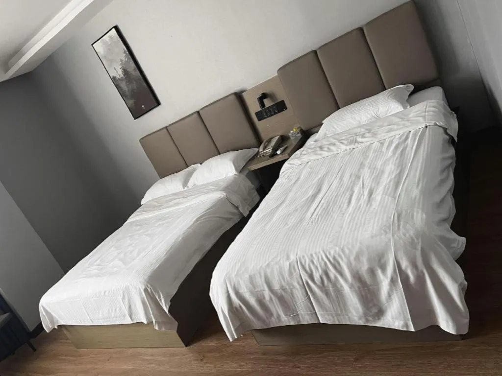 Bed in GreenTree Inn Hefei East Wangjiang Road CTCE Express Hotel