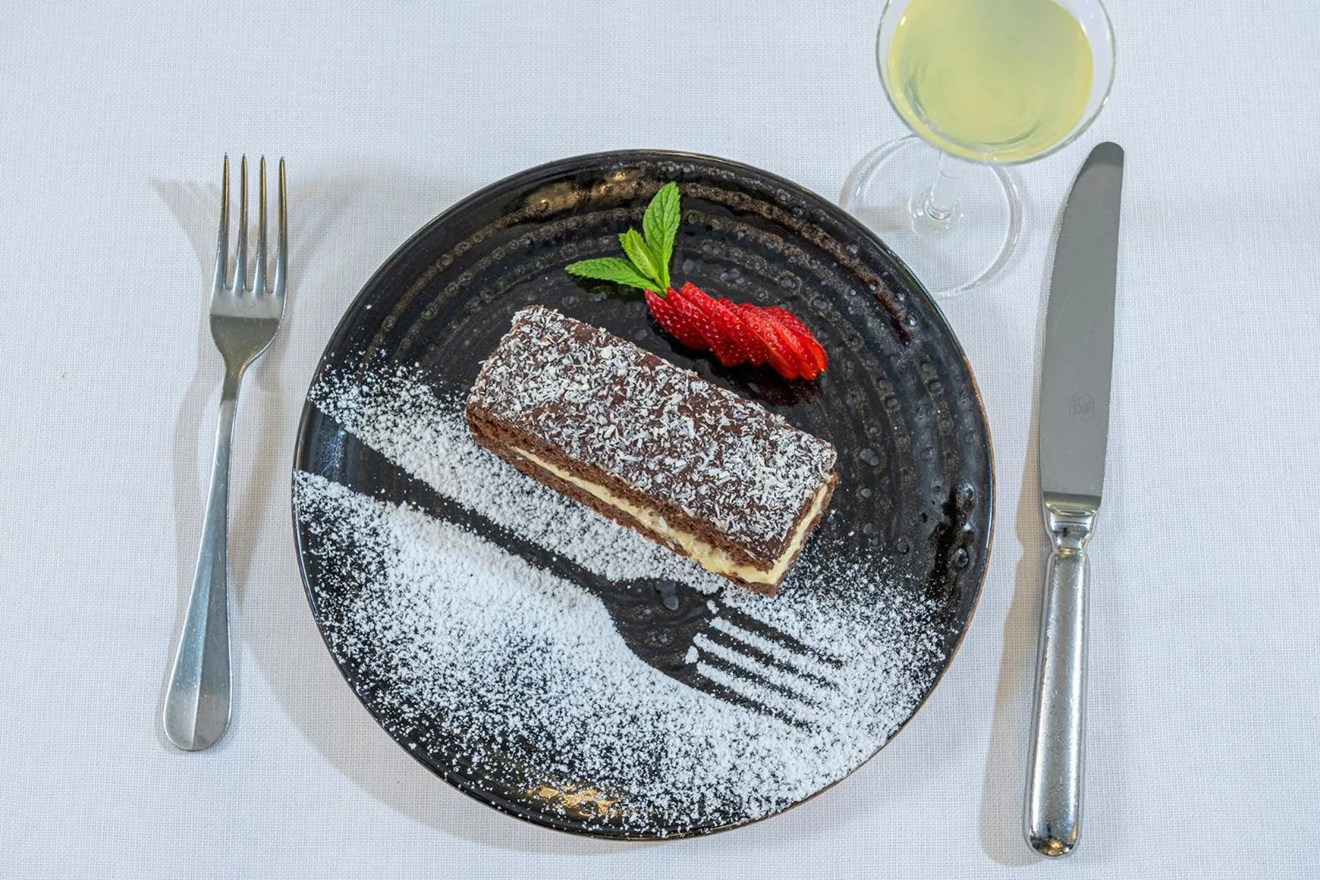 Food close-up in Sky Pool Hotel Sole Garda