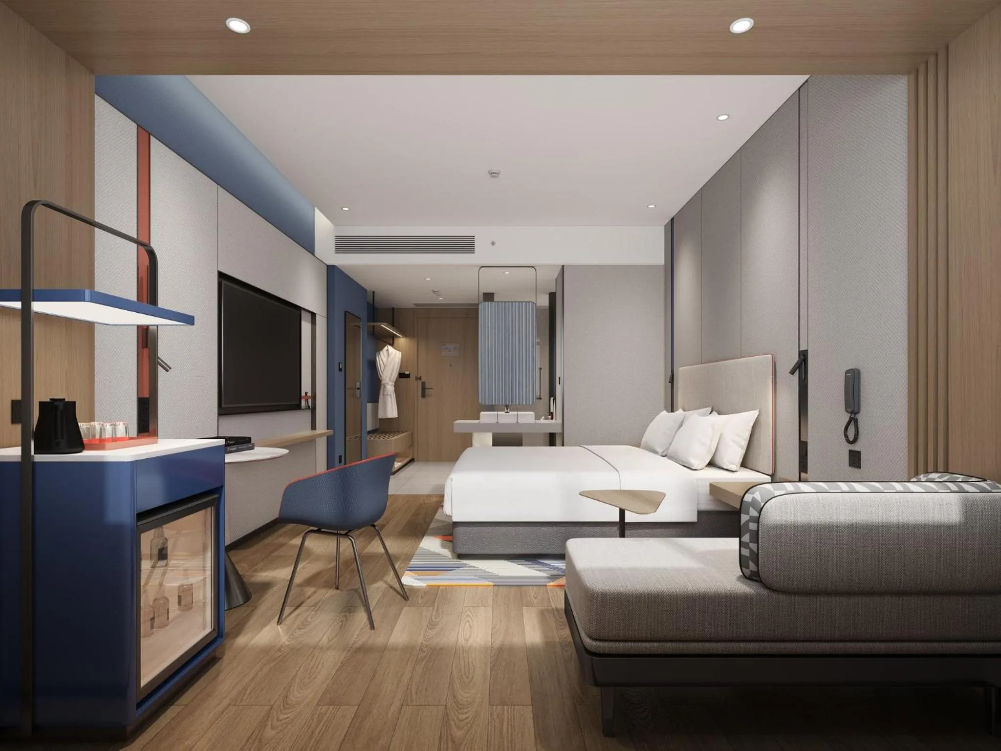 Photo of the whole room, Bed in Holiday Inn Express Qingdao City Balcony by IHG