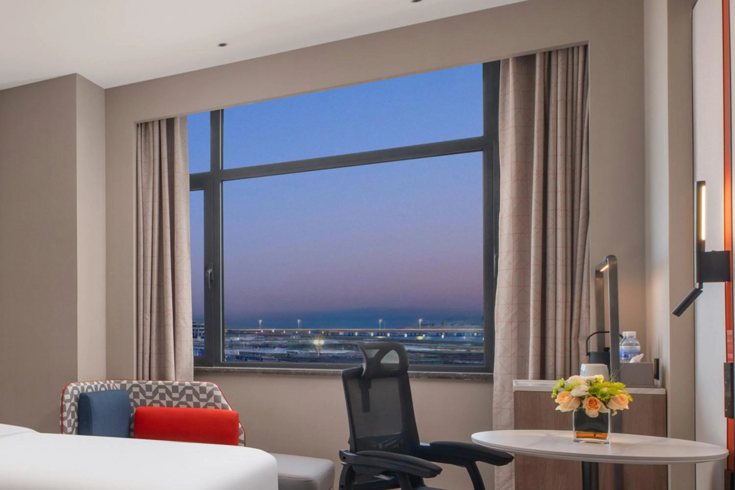 View (from property/room), Bed in Holiday Inn Express Qingdao City Balcony by IHG