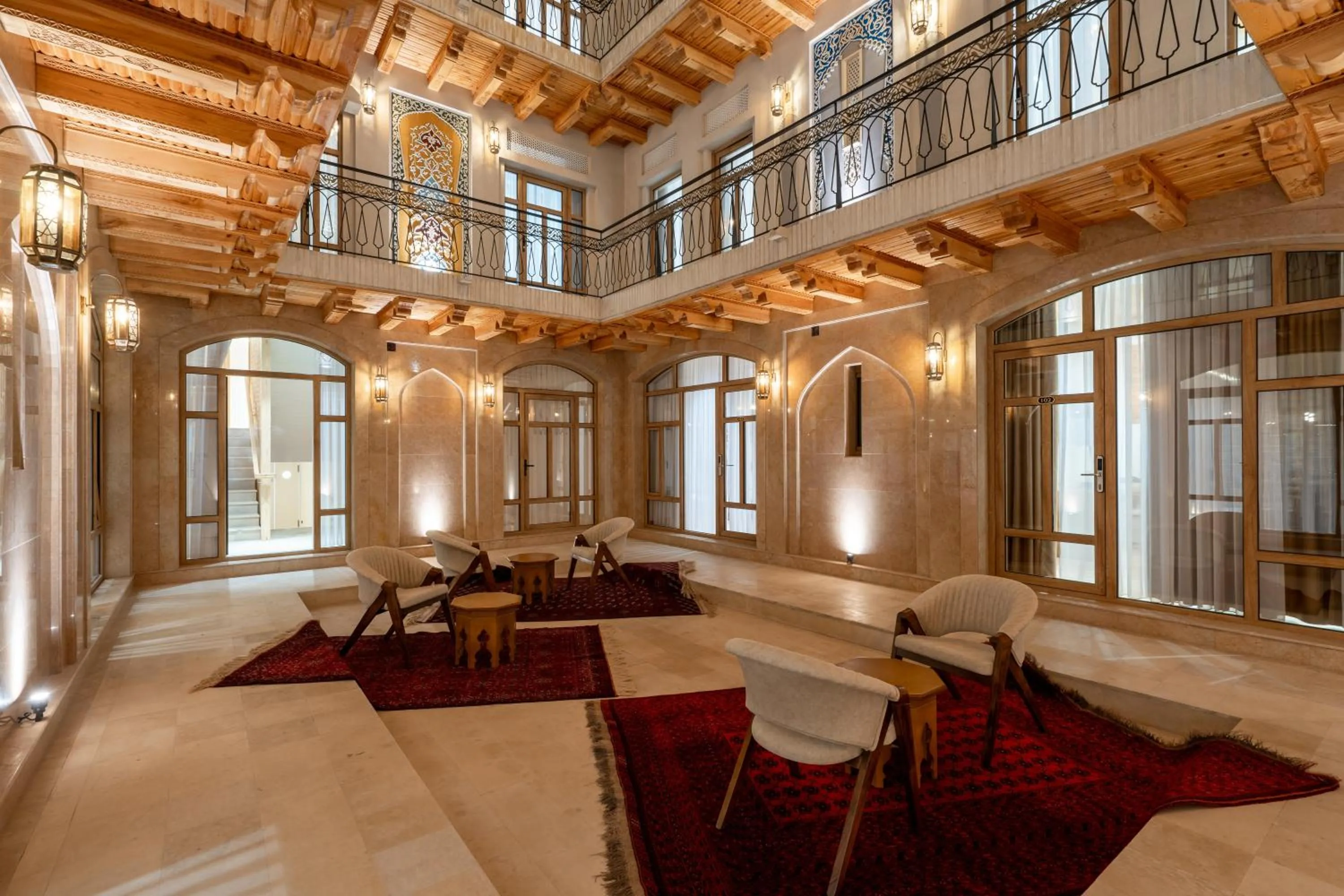 Seating area in Sarhad Hotel