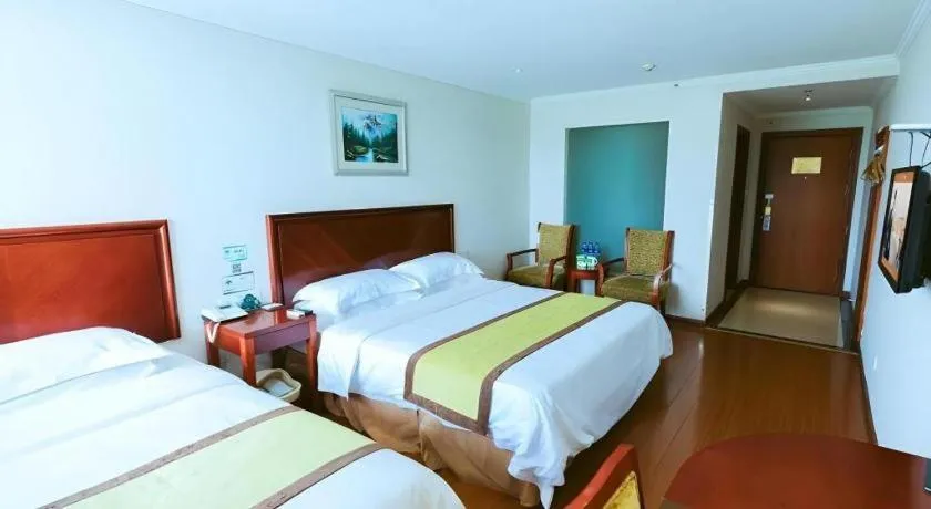 Bed in GreenTree Inn Jiaxing Zhongan Business Hotel