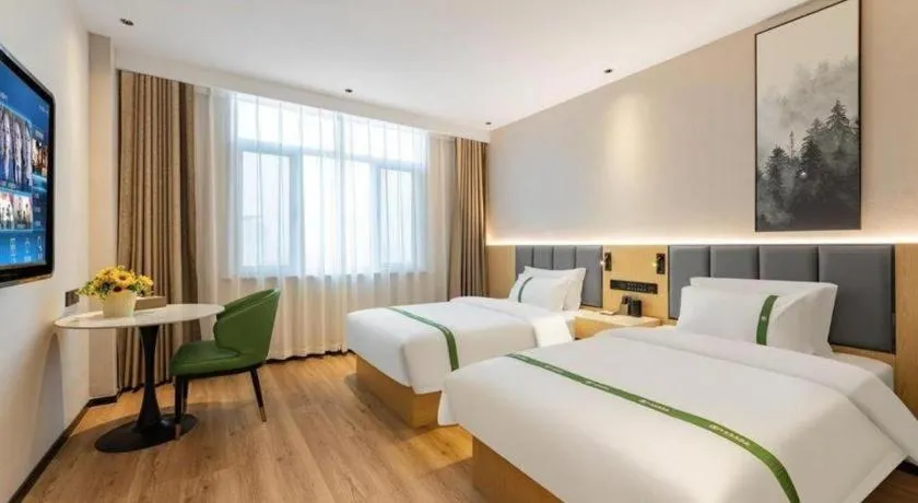 Bed in GreenTree Inn Hebei Langfang Bazhou Railway Station West Yingbin Road Express Hotel