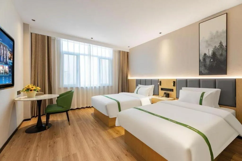 Bed in GreenTree Inn Hebei Langfang Bazhou Railway Station West Yingbin Road Express Hotel