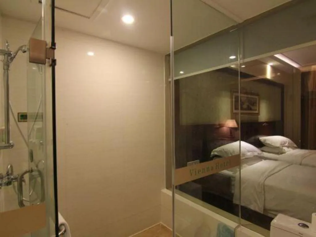 Bed in Vienna Hotel Yangzhou Yangzhou Slender West Lake Wenchangge