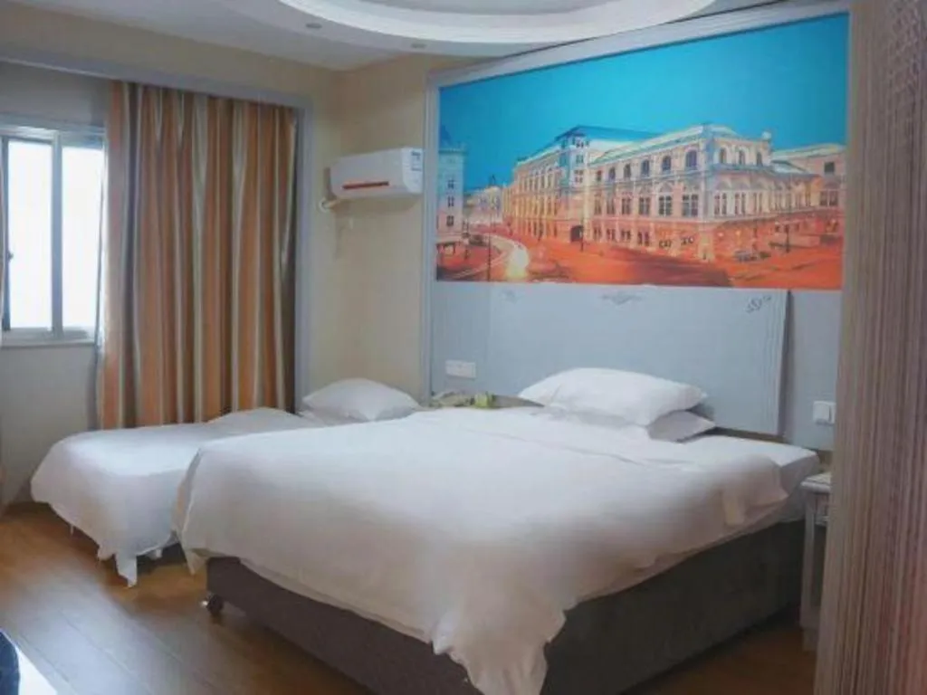 Bed in Vienna Hotel Yangzhou Yangzhou Slender West Lake Wenchangge