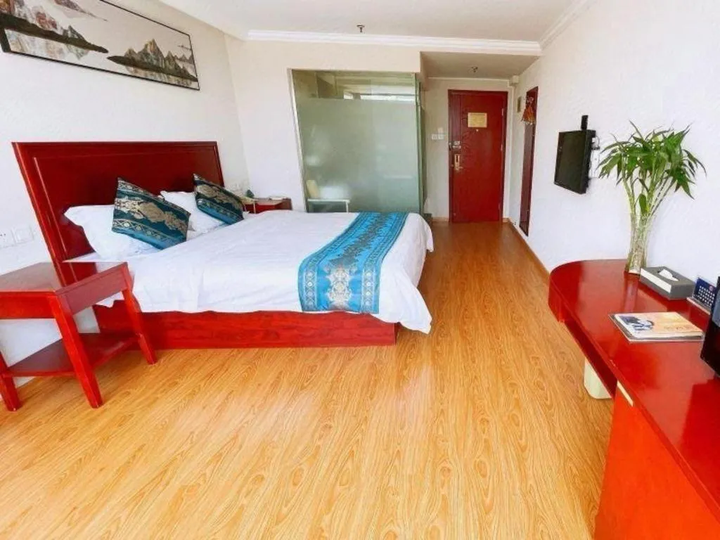 Bed in GreenTree Inn Tianjin JinNan ShuangLin Metro Station Express Hotel