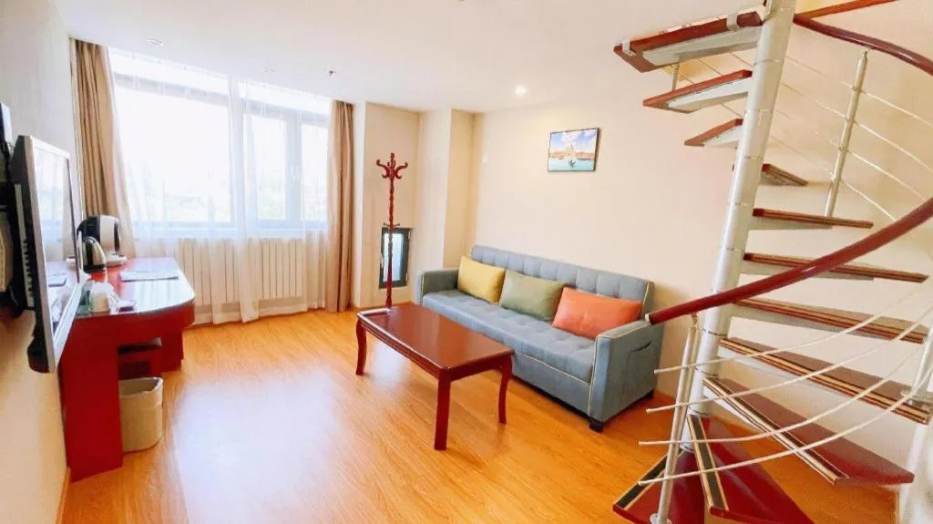 Bed in GreenTree Inn Tianjin JinNan ShuangLin Metro Station Express Hotel