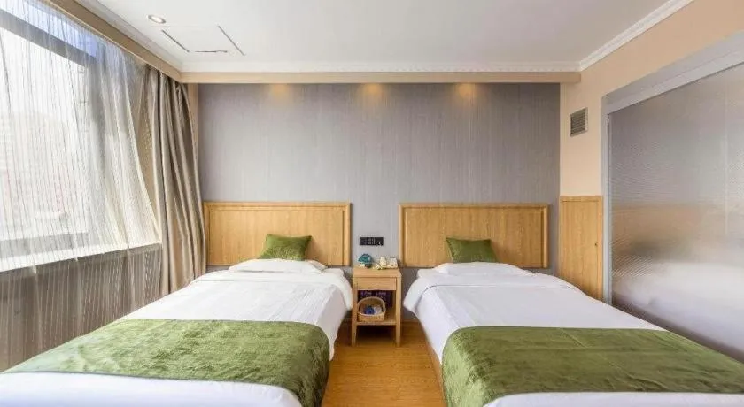 Bed in GreenTree Inn Lanzhou Gongjiawan Yangjiaqiao Express Hotel