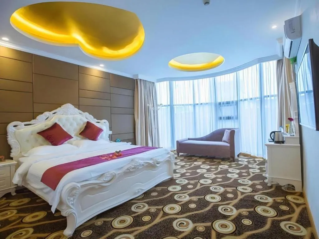 Bed in GreenTree Inn Wuxi Donggang Town Donghutang Shell Hotel