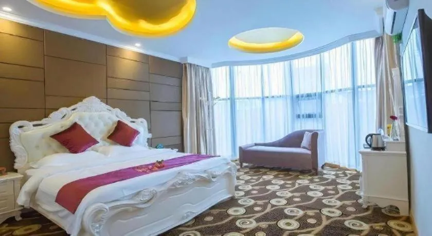 Bed in GreenTree Inn Wuxi Donggang Town Donghutang Shell Hotel