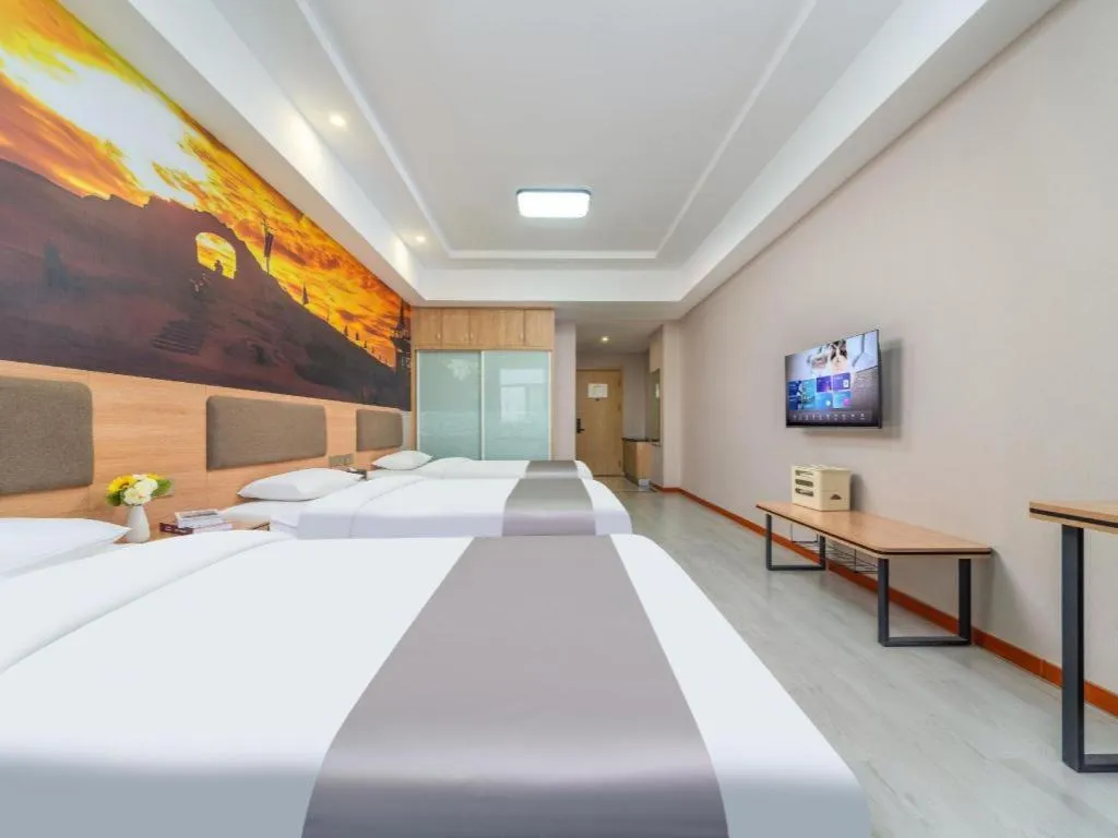 Bed in Thank Inn Hotel Ningxia Yinchuan Xixia District Tongxin Road