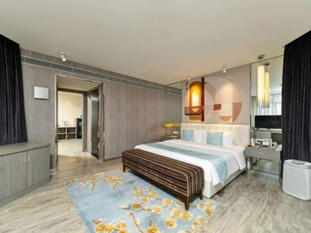 Bed in Jinjiang Metropolo Hotel Shenyang Country Garden Datong Lake Subway Station Branch