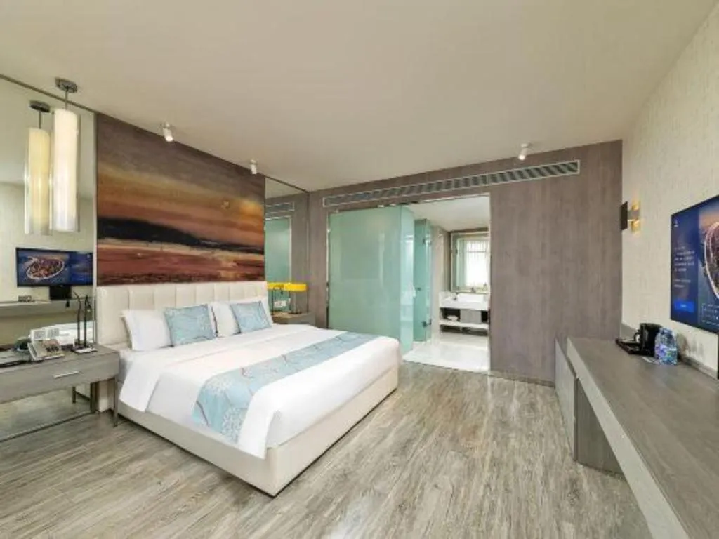 Bed in Jinjiang Metropolo Hotel Shenyang Country Garden Datong Lake Subway Station Branch