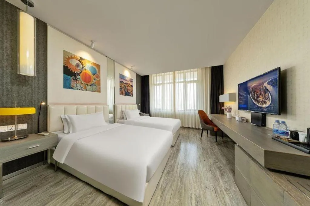 Bed in Jinjiang Metropolo Hotel Shenyang Country Garden Datong Lake Subway Station Branch