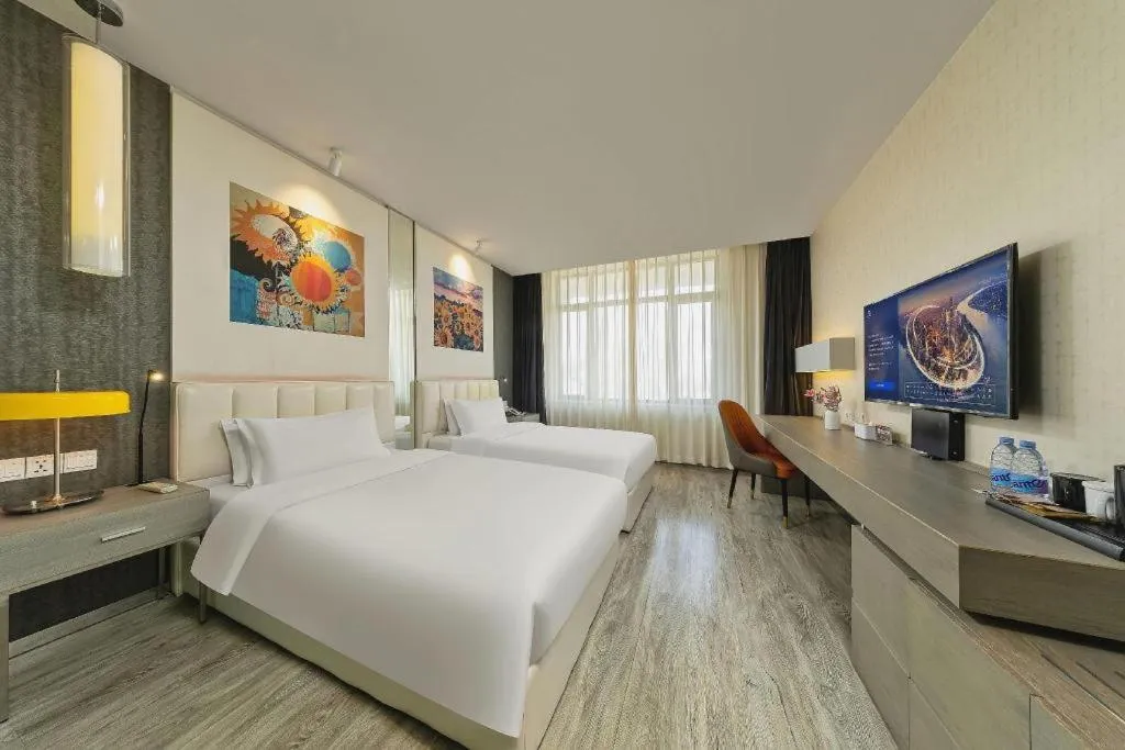 Bed in Jinjiang Metropolo Hotel Shenyang Country Garden Datong Lake Subway Station Branch