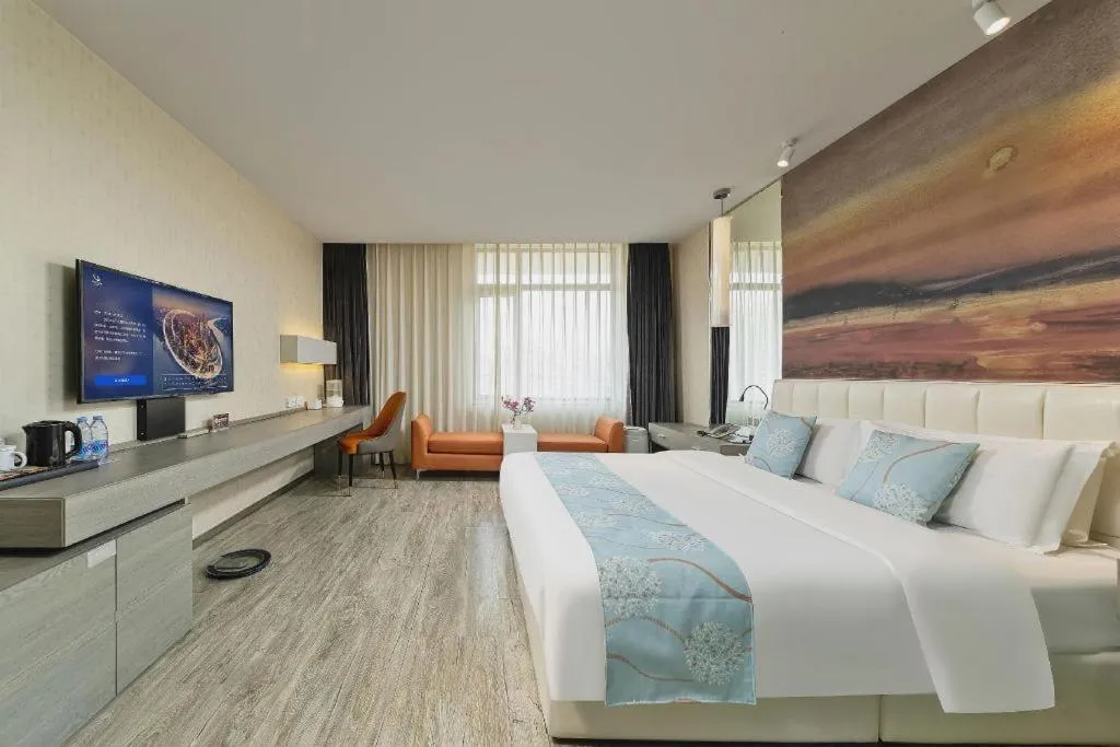 Bed in Jinjiang Metropolo Hotel Shenyang Country Garden Datong Lake Subway Station Branch