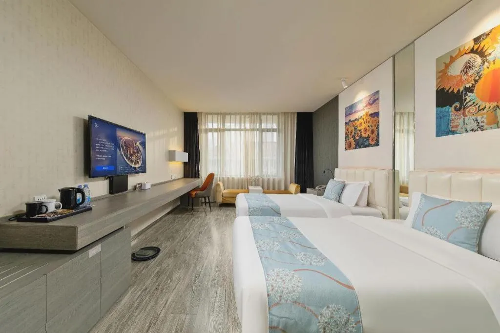 Bed in Jinjiang Metropolo Hotel Shenyang Country Garden Datong Lake Subway Station Branch