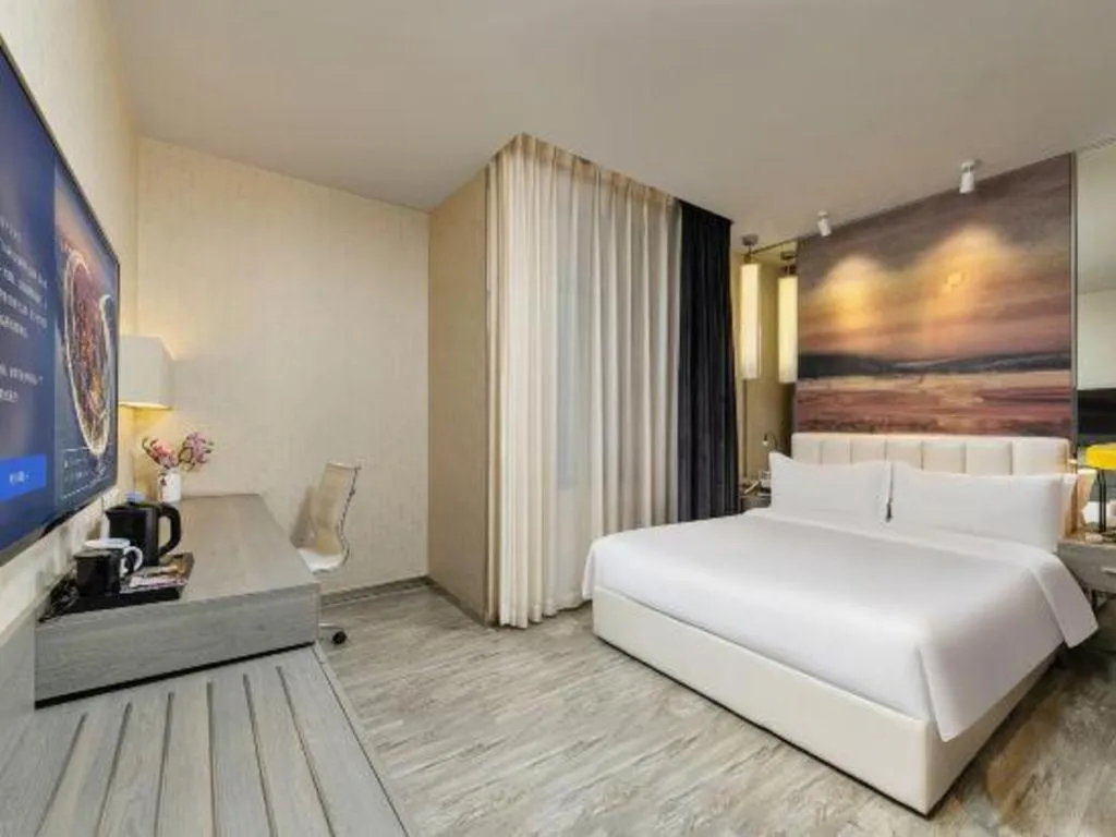 Bed in Jinjiang Metropolo Hotel Shenyang Country Garden Datong Lake Subway Station Branch