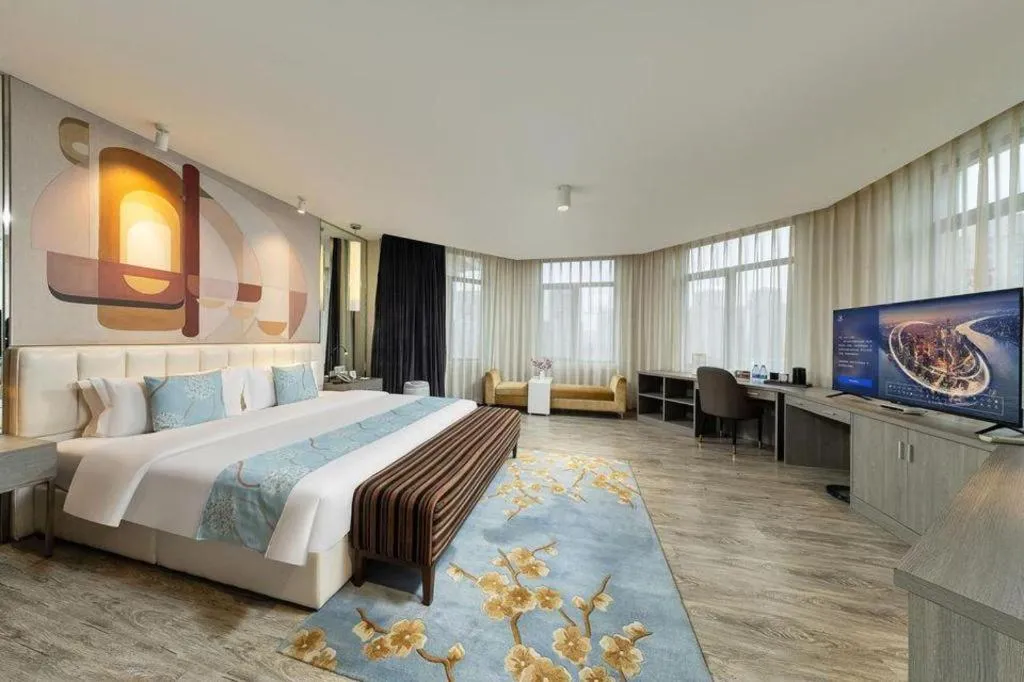 Bed in Jinjiang Metropolo Hotel Shenyang Country Garden Datong Lake Subway Station Branch
