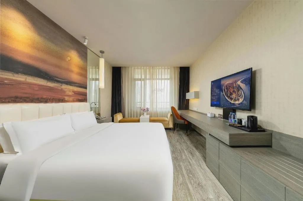 Bed in Jinjiang Metropolo Hotel Shenyang Country Garden Datong Lake Subway Station Branch