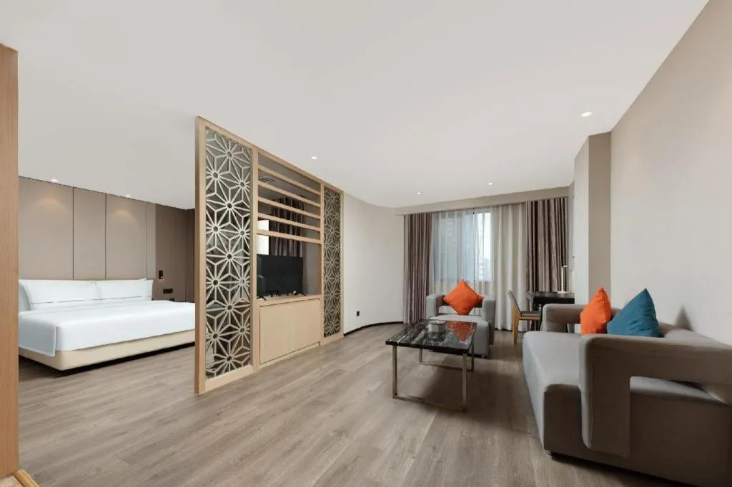 Bed in Atour Hotel Xiamen City Government Dongdu Passenger Transport Terminal