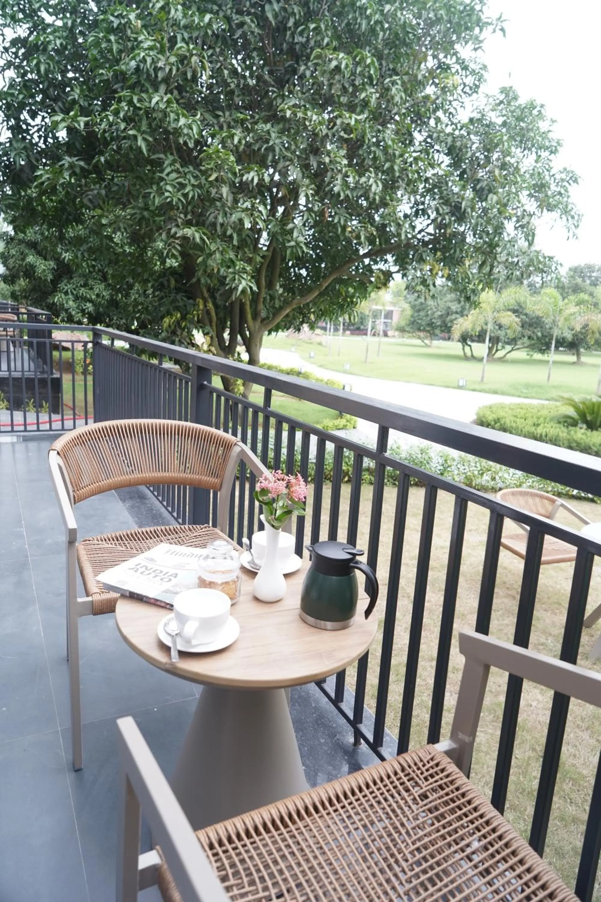 Balcony/Terrace in Mamaya Resort & Spa By Four Leaf Hotels, Garh Mukteshwar