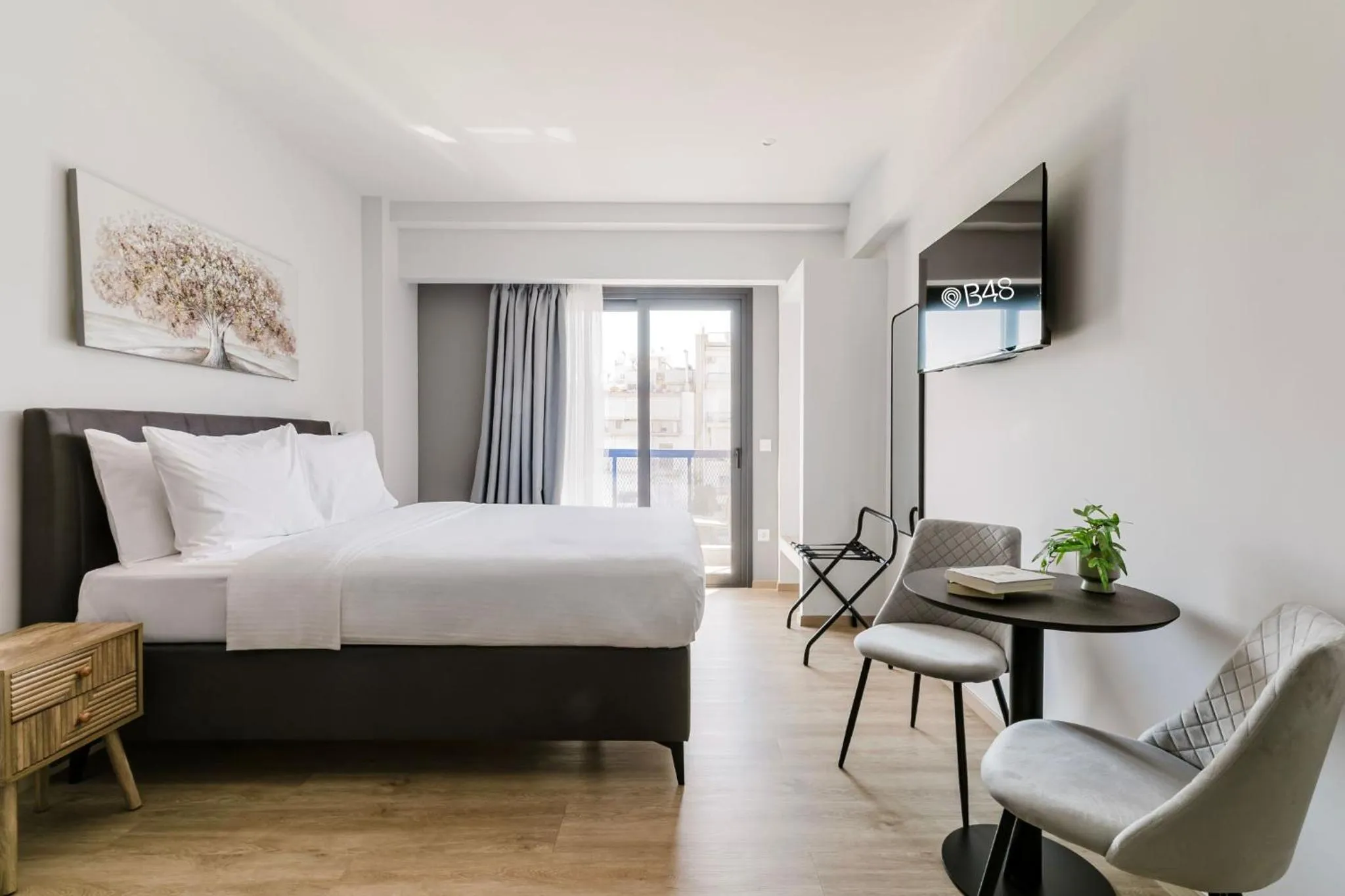 Photo of the whole room, Bed in B48 Athens Dafni