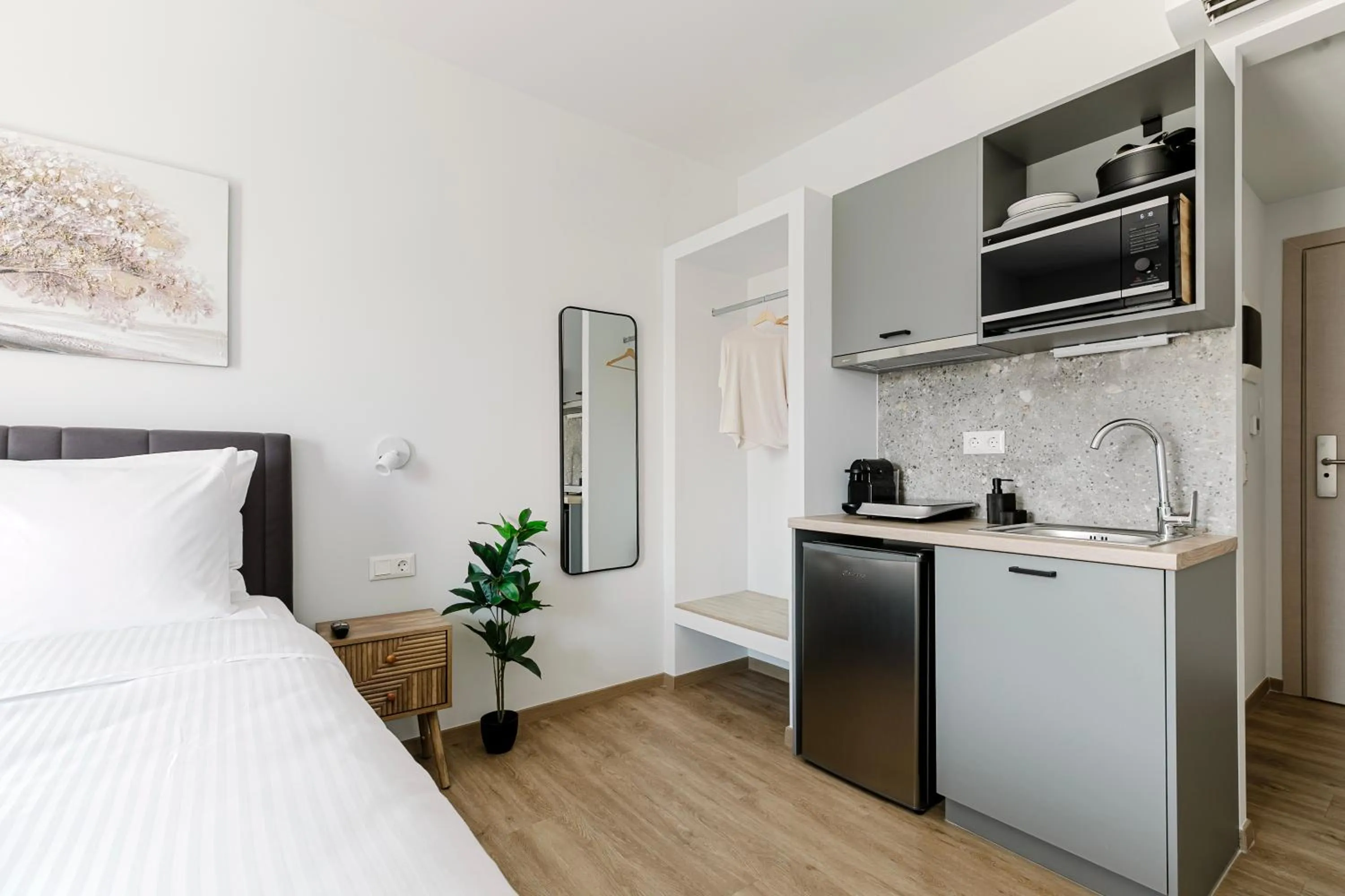 kitchen, Bed in B48 Athens Dafni