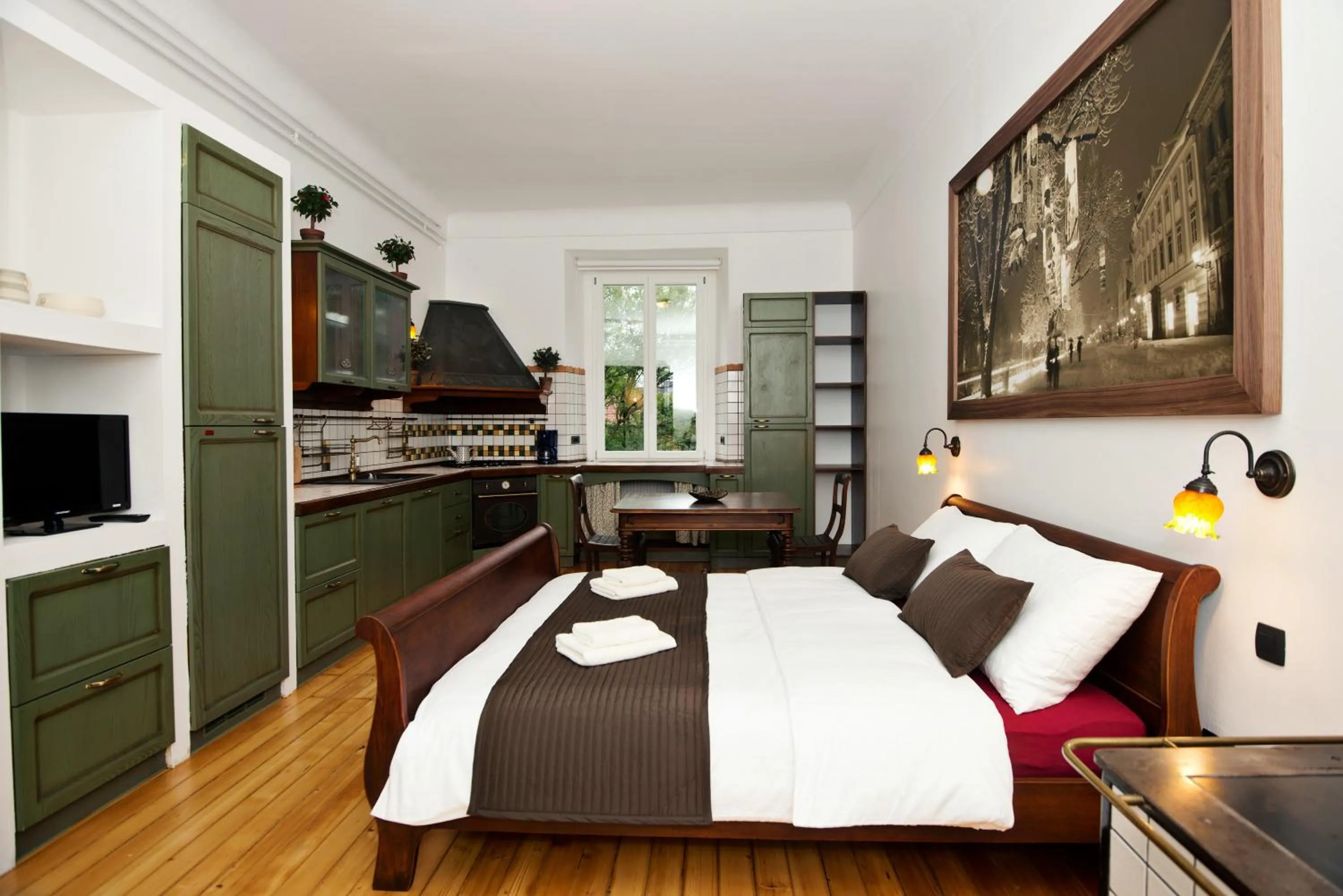 Bed in Zois Apartments