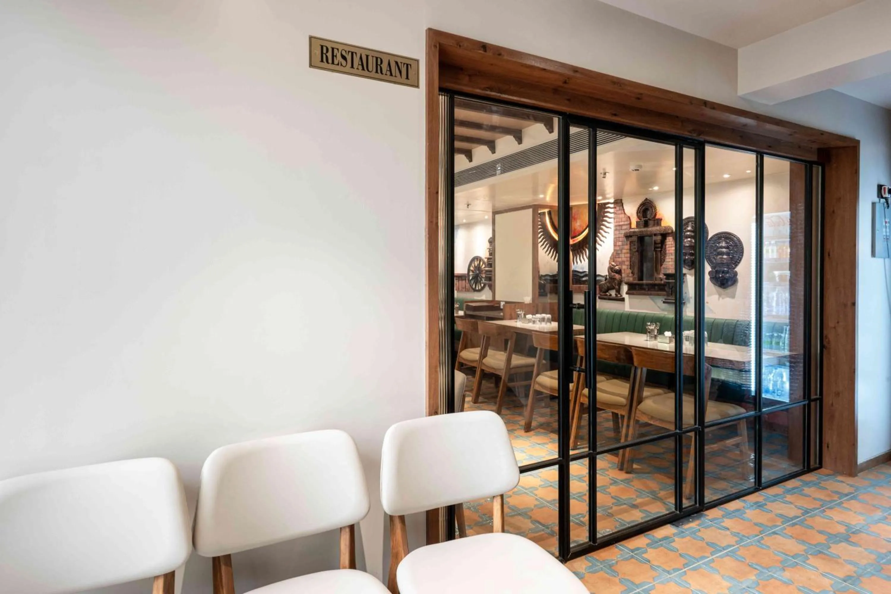 Seating area in Nine Square Residency