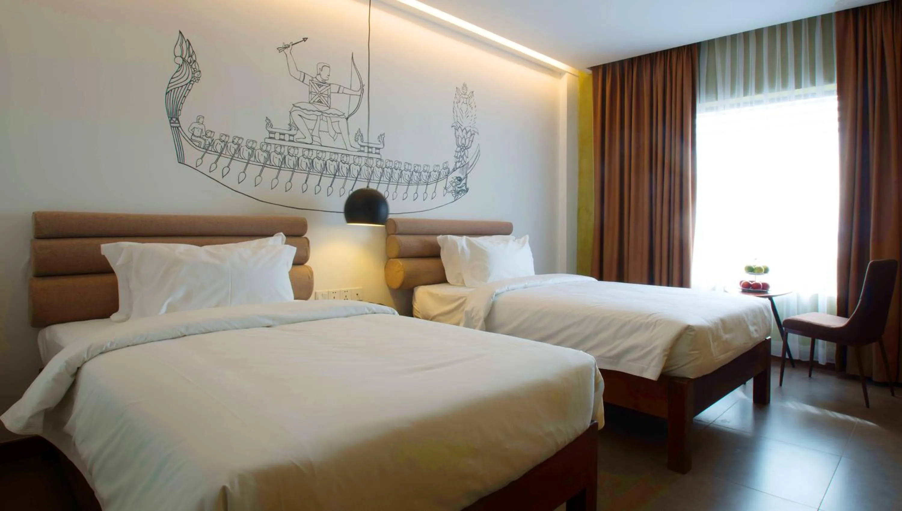 Seating area, Bed in Almond Hotel Bassac River