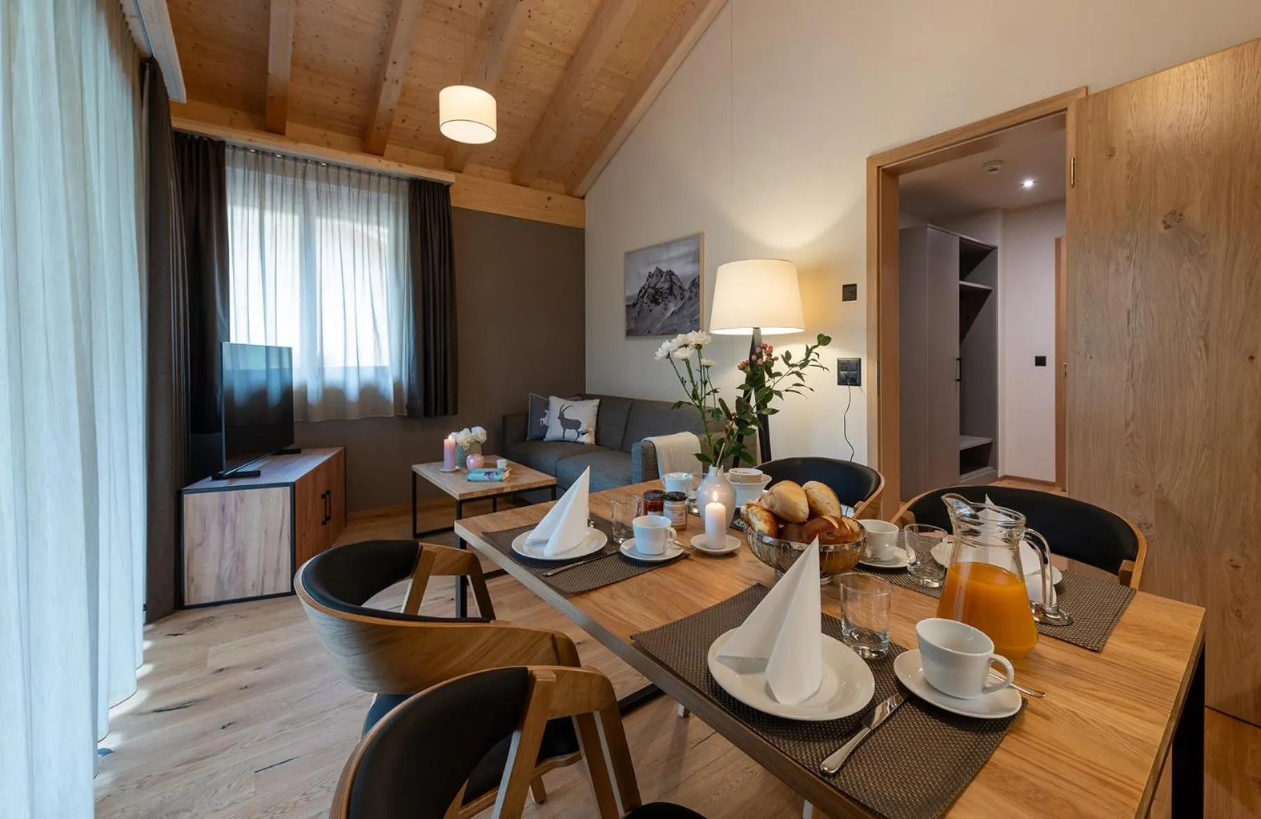 Living room in Pradas Resort Brigels