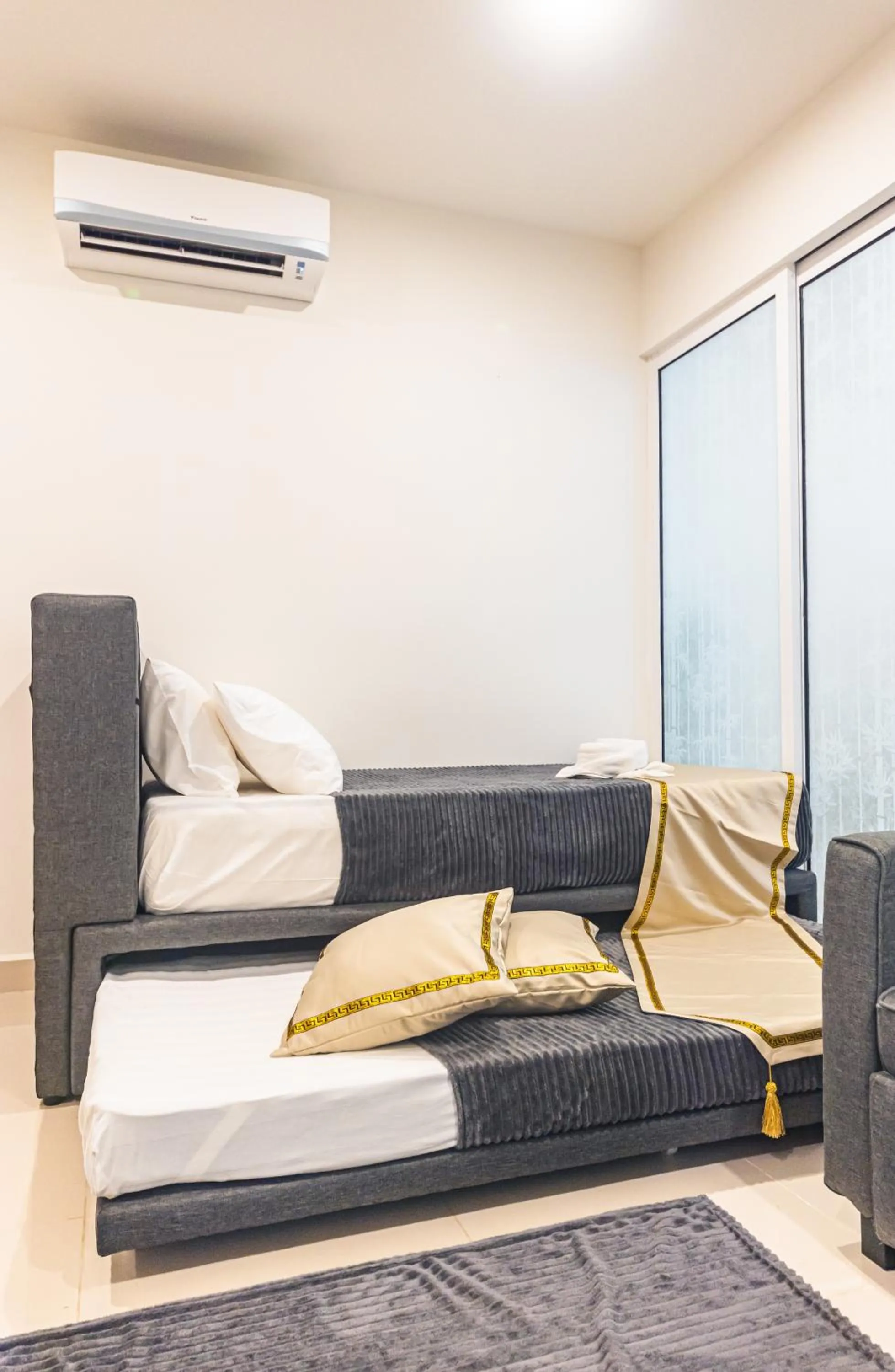 Bed in 5StarPanda Seaview Suites at The Shore Kota Kinabalu