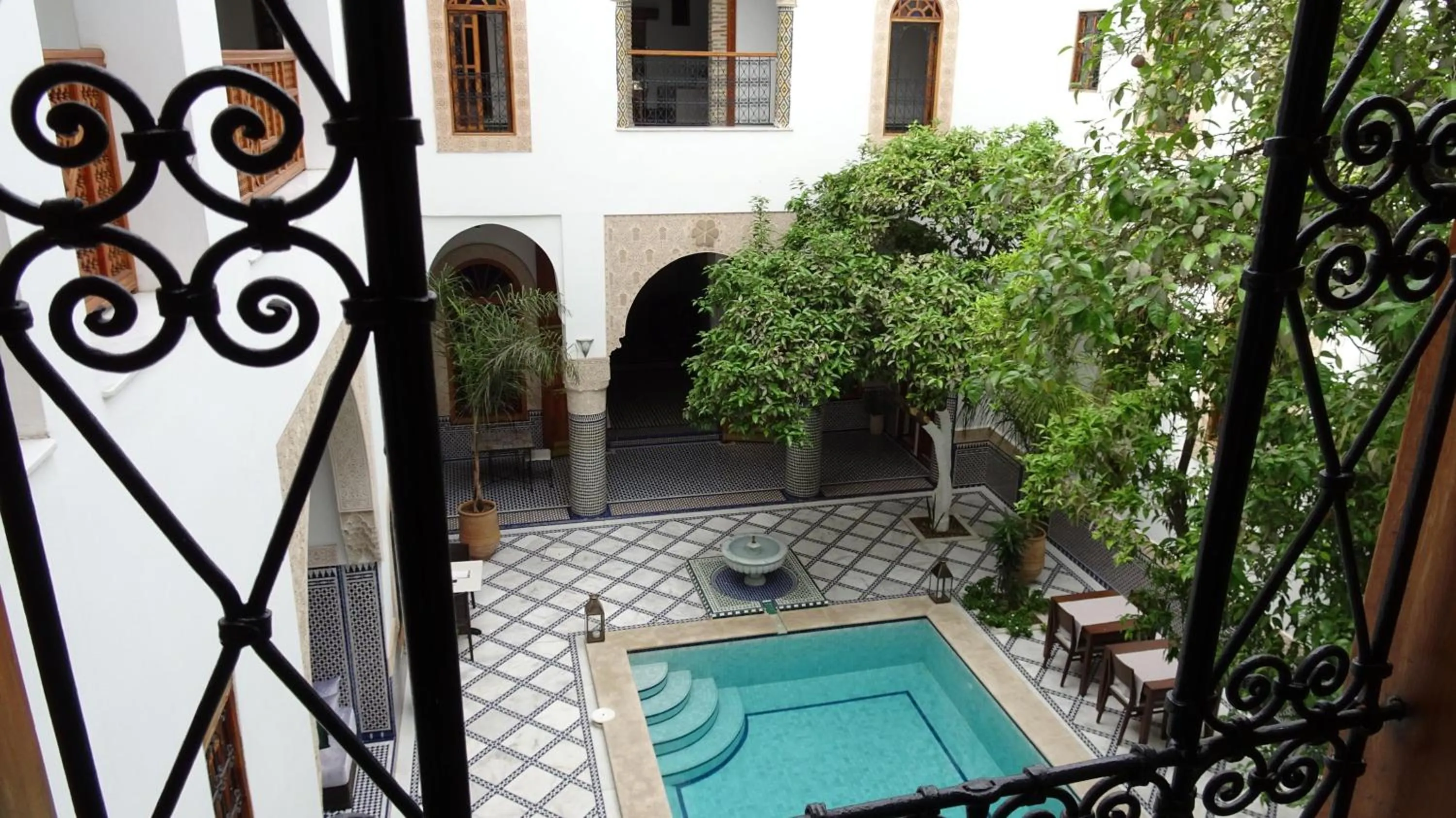 Pool view in Riad Sabah