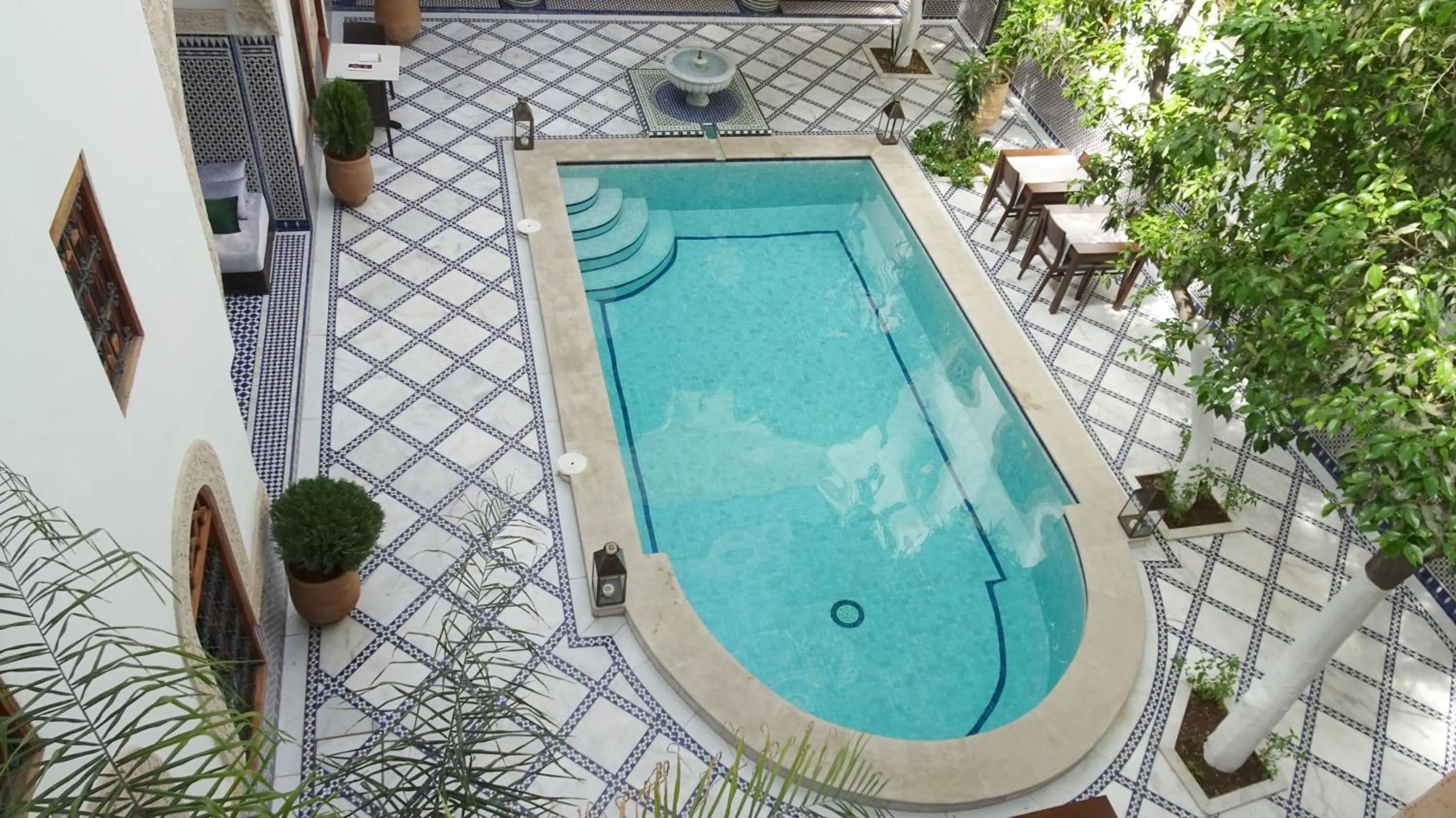 Pool view in Riad Sabah