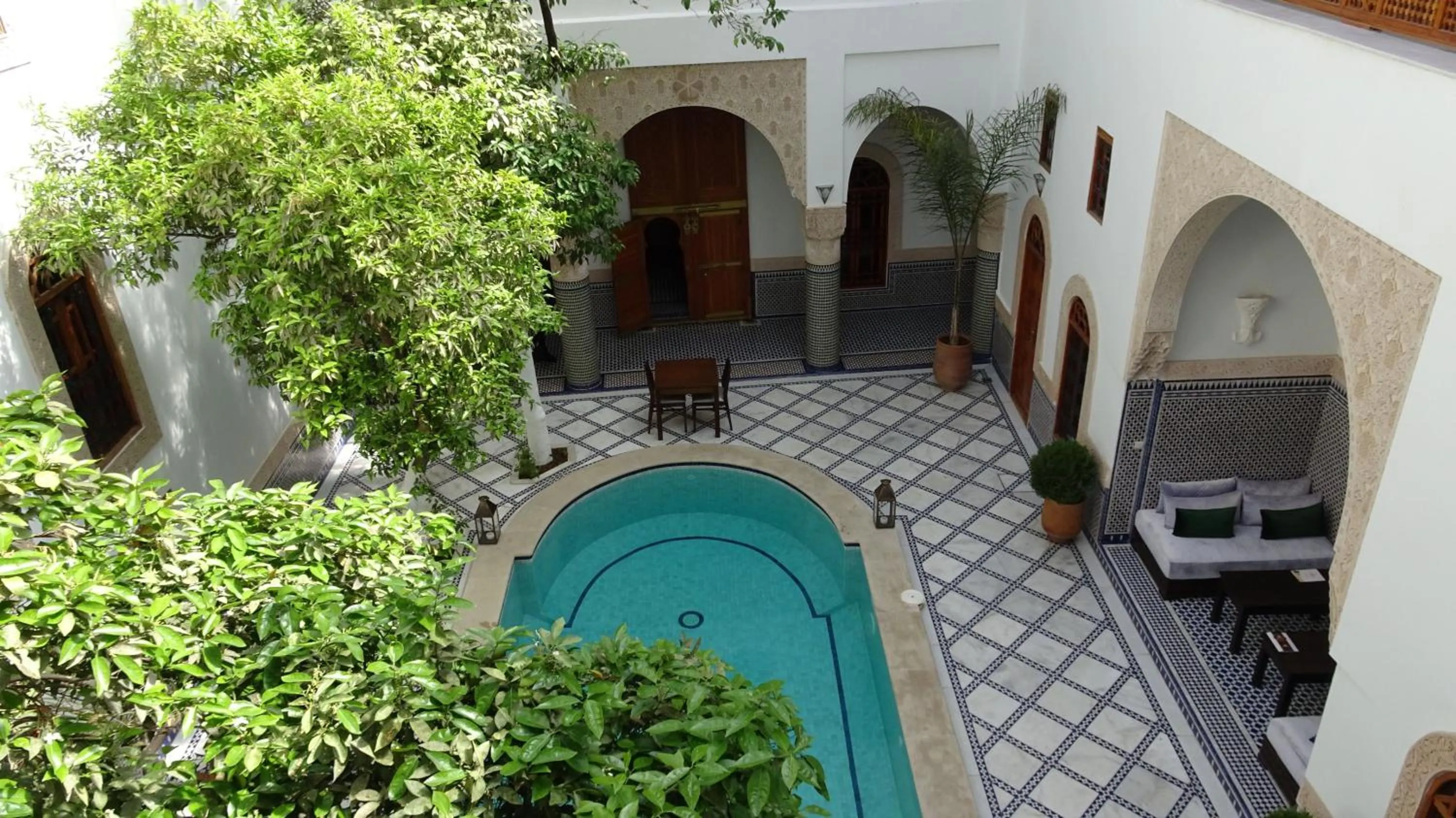 Pool view in Riad Sabah