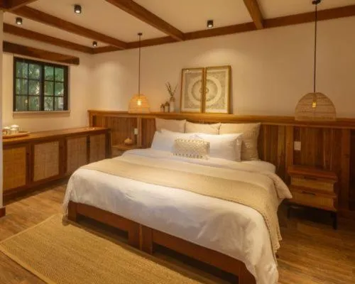 View (from property/room), Bed in Sansara Surf Yoga & Resort