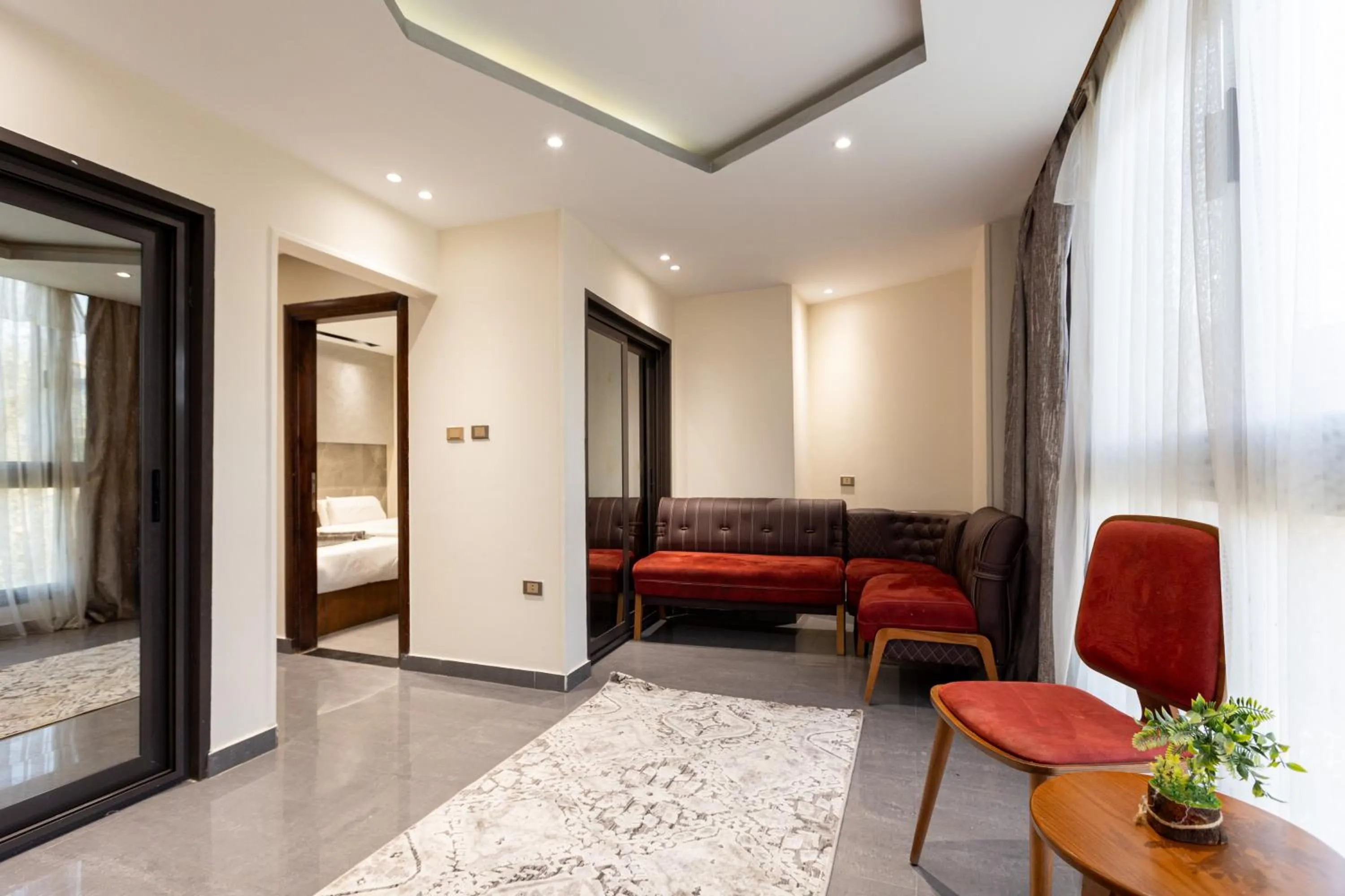 Living room, Bed in Pyramids Yard Hotel