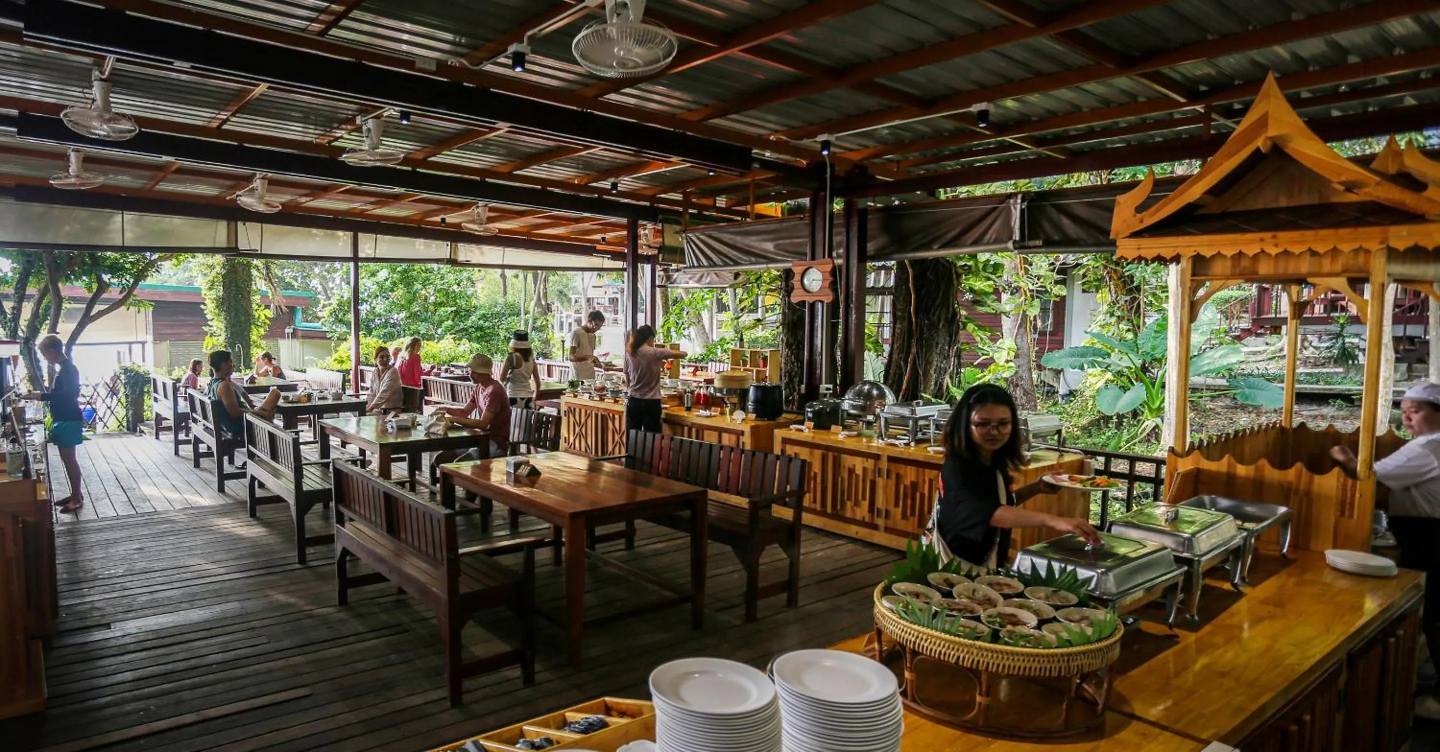 Buffet breakfast in Tubtim Resort